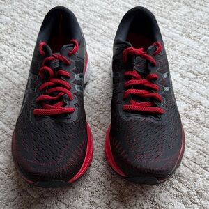 Asics Black and Red Athletic Shoes
